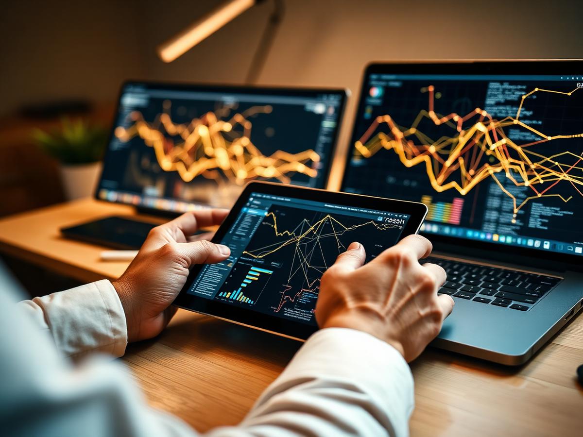 Illustration of the digital economy and blockchain